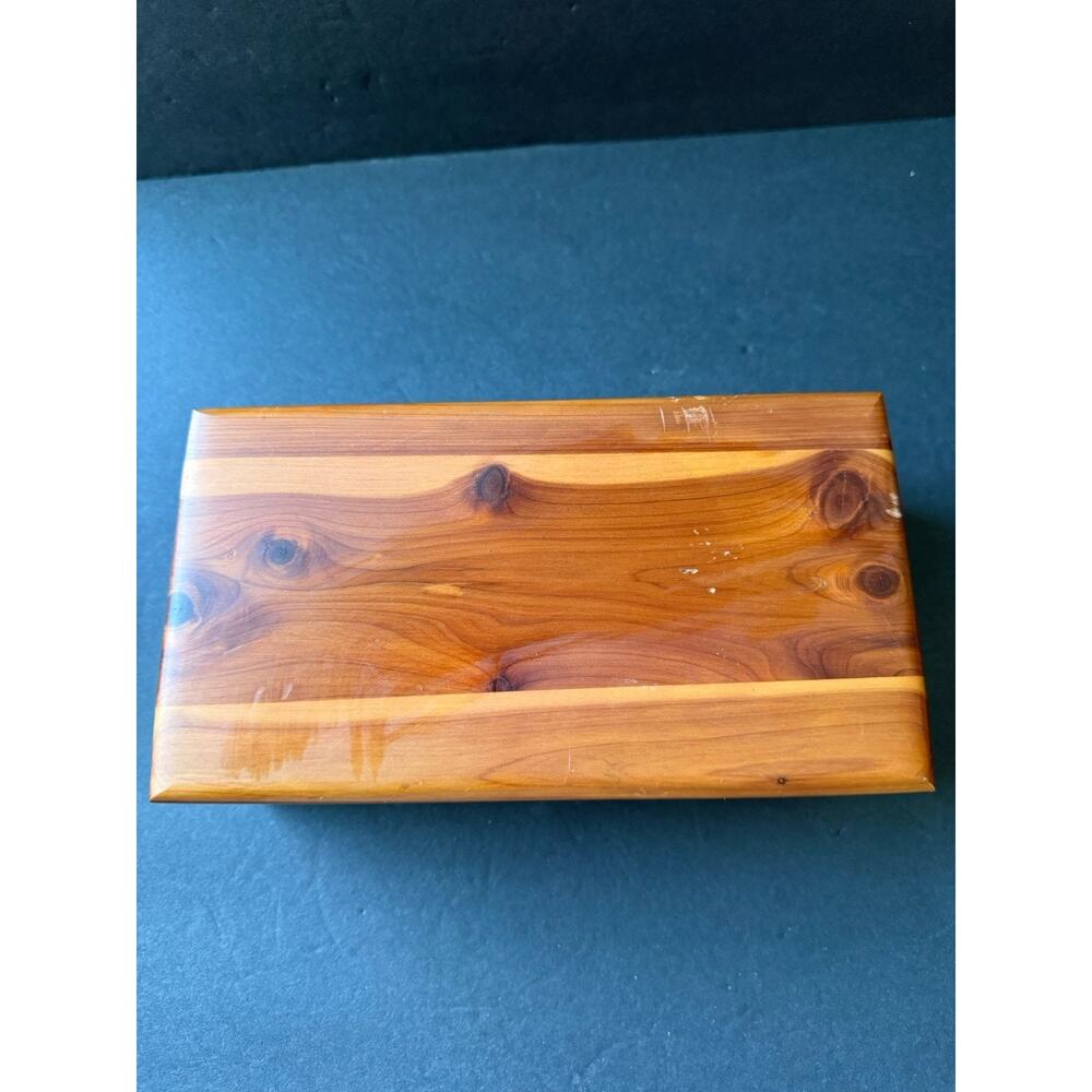 Vintage Cedar Chest Mini Hope Chest Wood Storage Box 9”x6”